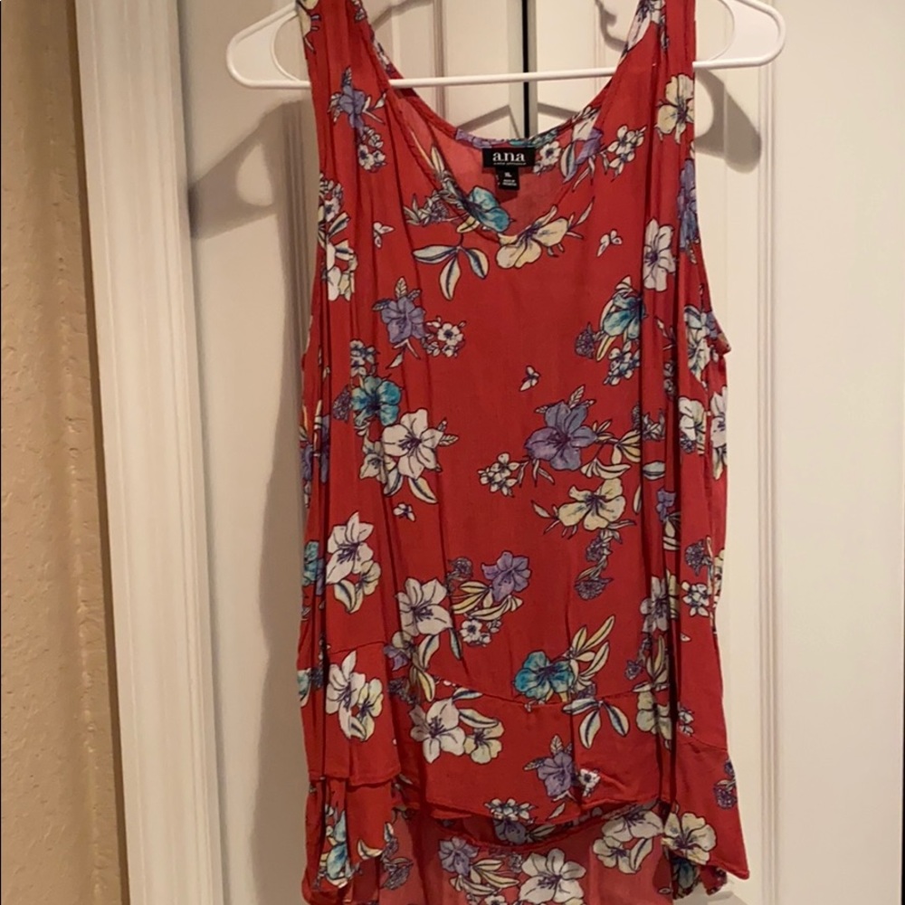 XL A.N.A sleeveless floral blouse
